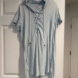 Rails -Light Blue Lace-Up Dress